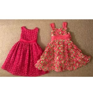 BUNDLE Girls Hot Pink Rose Dresses Size 5